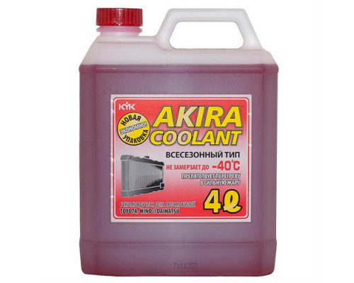 Антифриз готовый  AKIRA Coolant -40°C красный 4л.