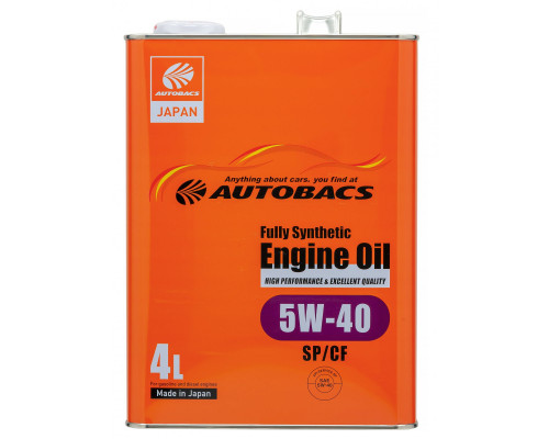 AUTOBACS ENGINE OIL Fully Synthetic  5W-40 API SP/CF Моторное масло 4л.